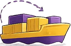 International groupage shipping shared container